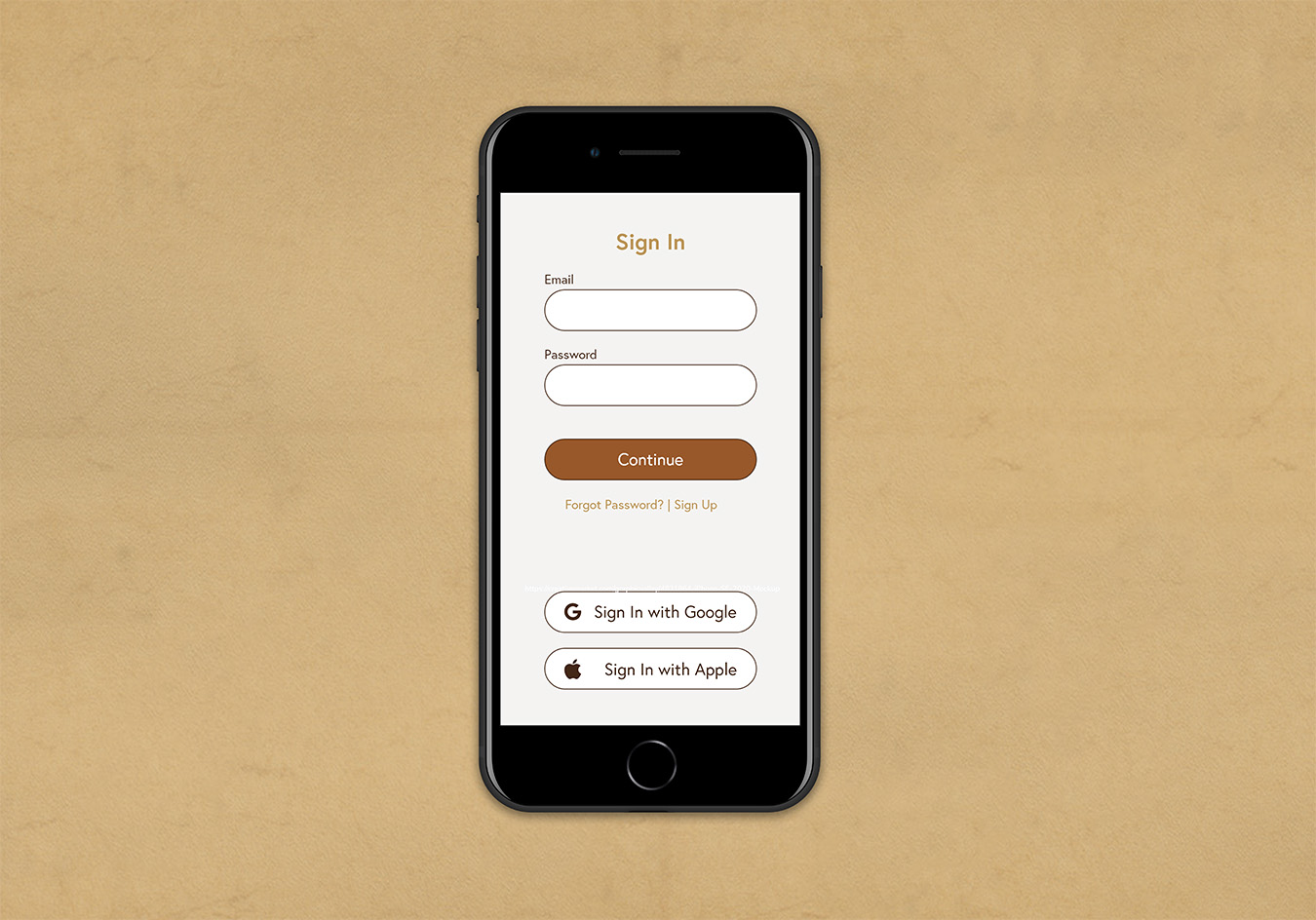 CoffeeRun login screen