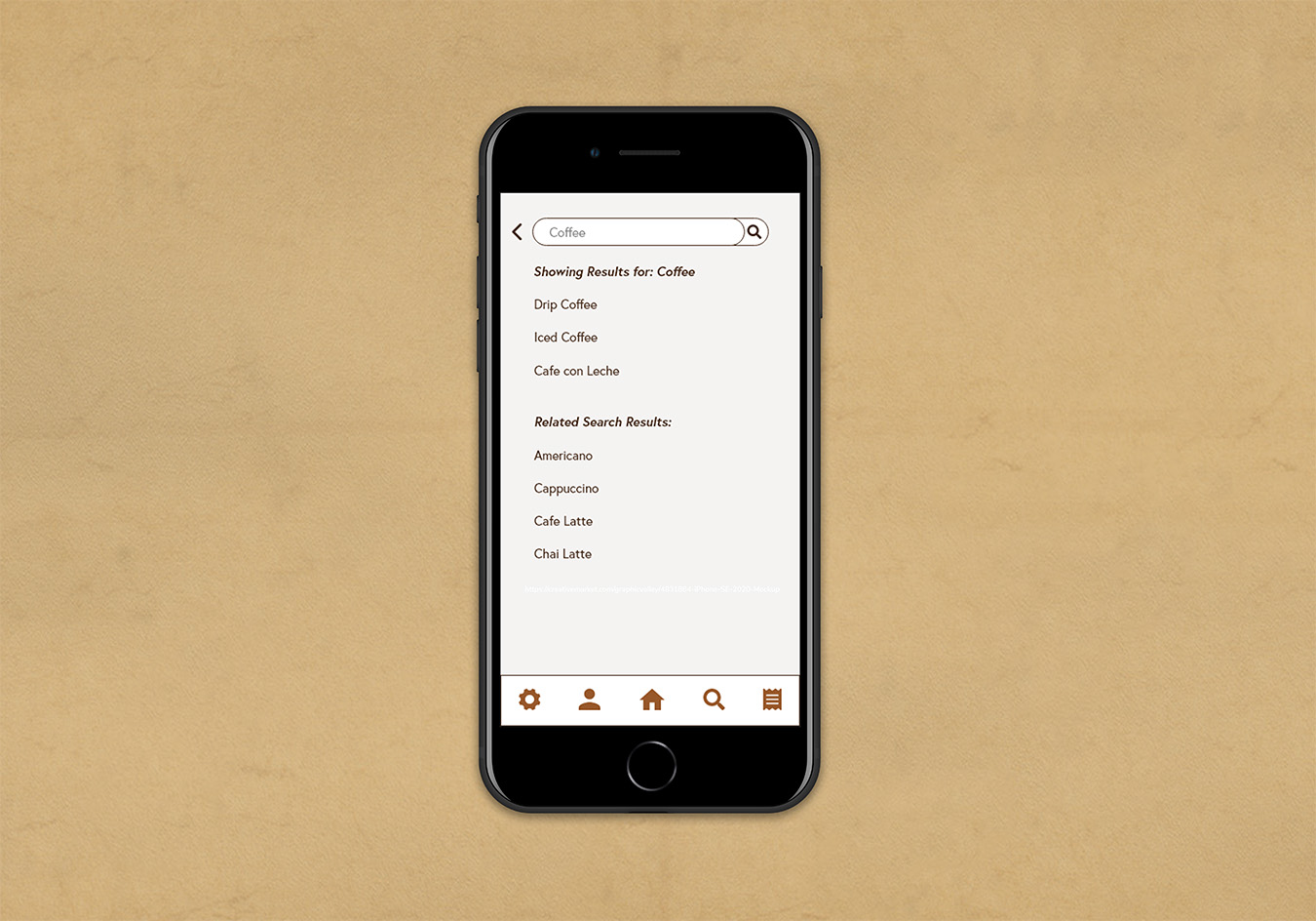 CoffeeRun search bar