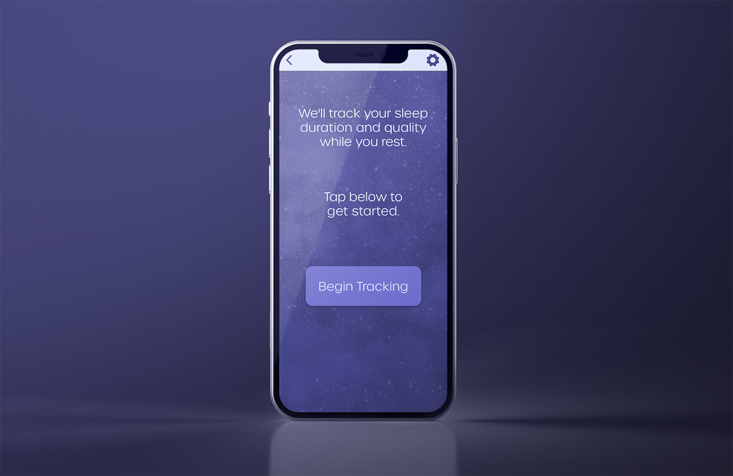 SleepWell begin tracking your sleep screen